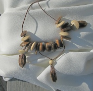 gourd seed and bead necklace